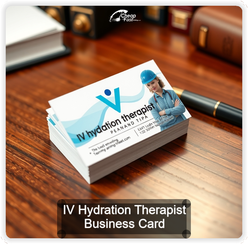 Iv Hydration Therapist business card design sample