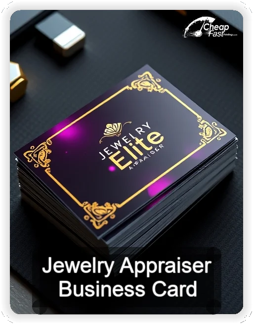 Jewelry Appraiser business card design sample