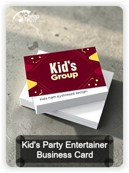 Kid S Party Entertainer business card design sample