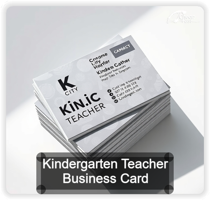 Kindergarten Teacher business card design sample