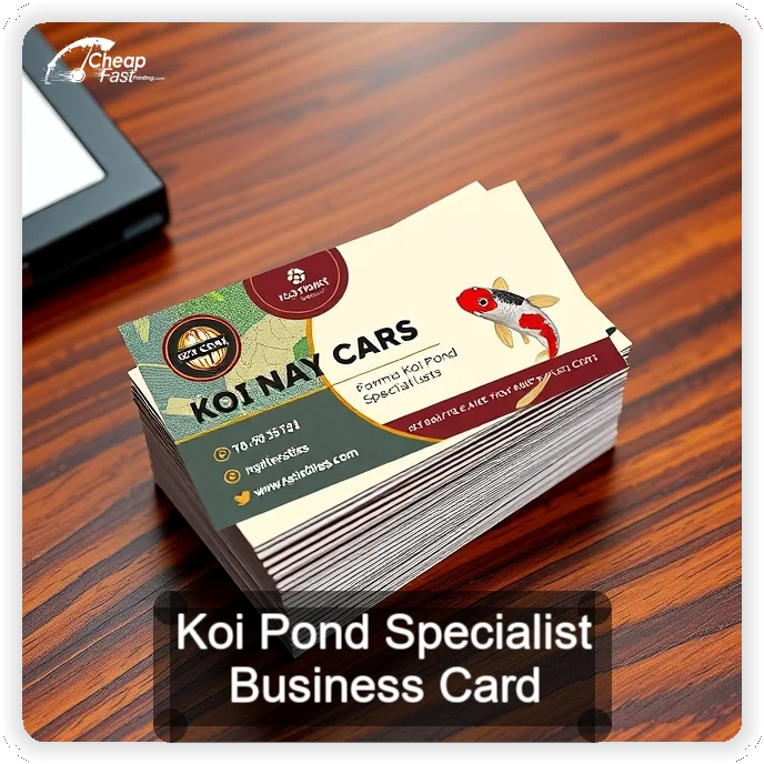 Koi Pond Specialist business card design sample