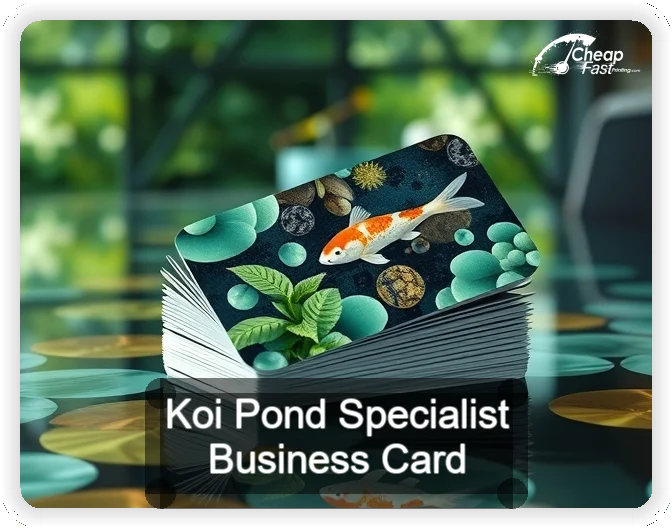 Koi Pond Specialist business card design sample