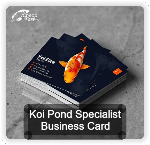Koi Pond Specialist business card design sample