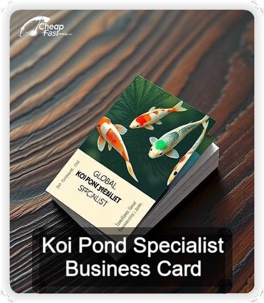 Koi Pond Specialist business card design sample