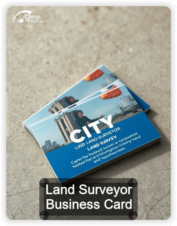 Land Surveyor business card design sample