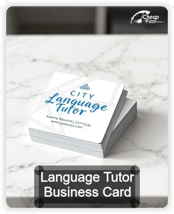 Language Tutor business card design sample