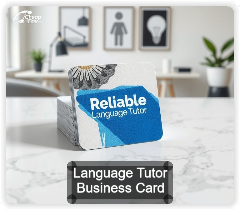 Language Tutor business card design sample