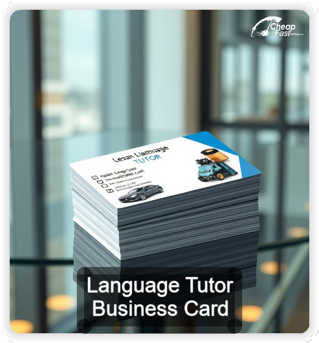Language Tutor business card design sample