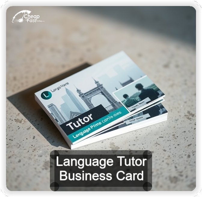 Language Tutor business card design sample