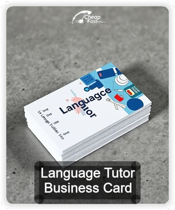 Language Tutor business card design sample