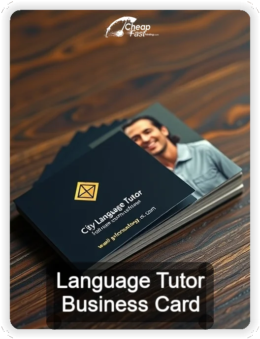 Language Tutor business card design sample