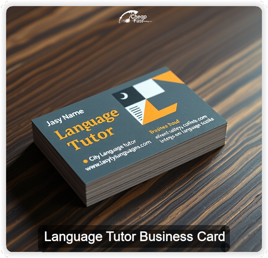 Language Tutor business card design sample