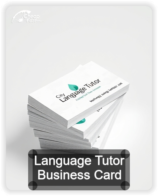 Language Tutor business card design sample