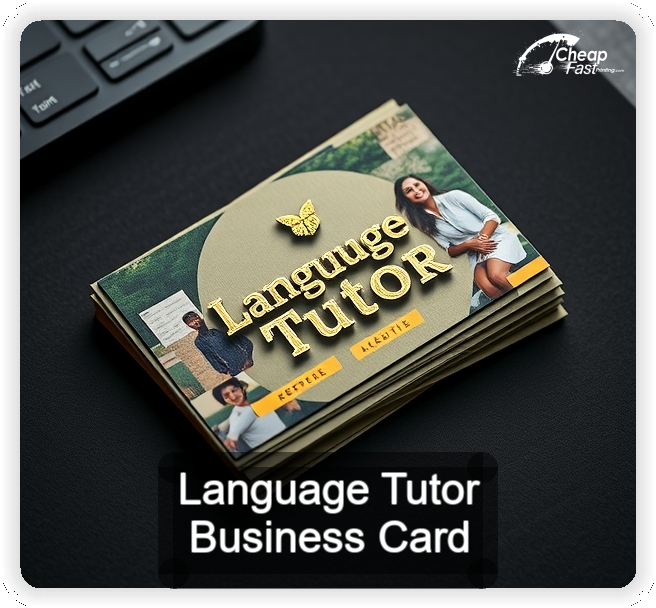 Language Tutor business card design sample
