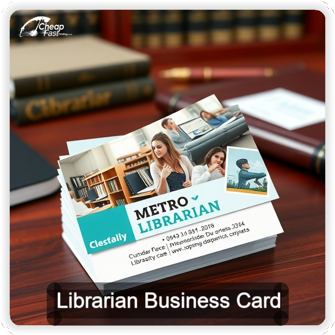 Librarian business card design sample