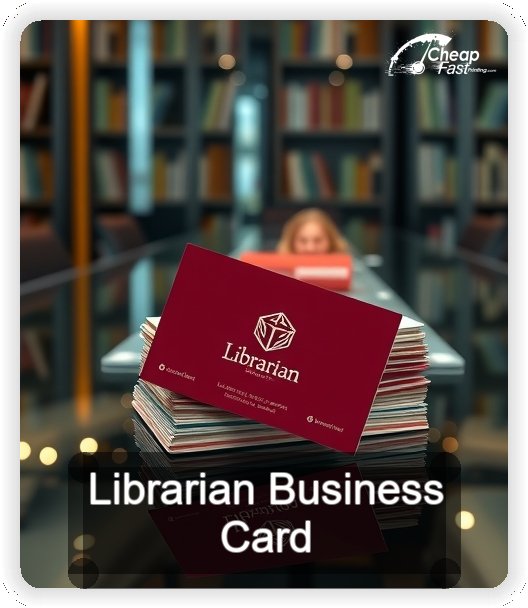 Librarian business card design sample