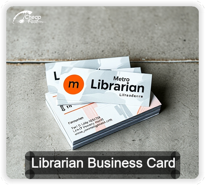 Librarian business card design sample