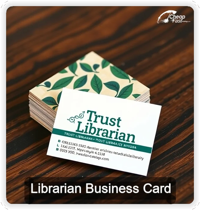 Librarian business card design sample