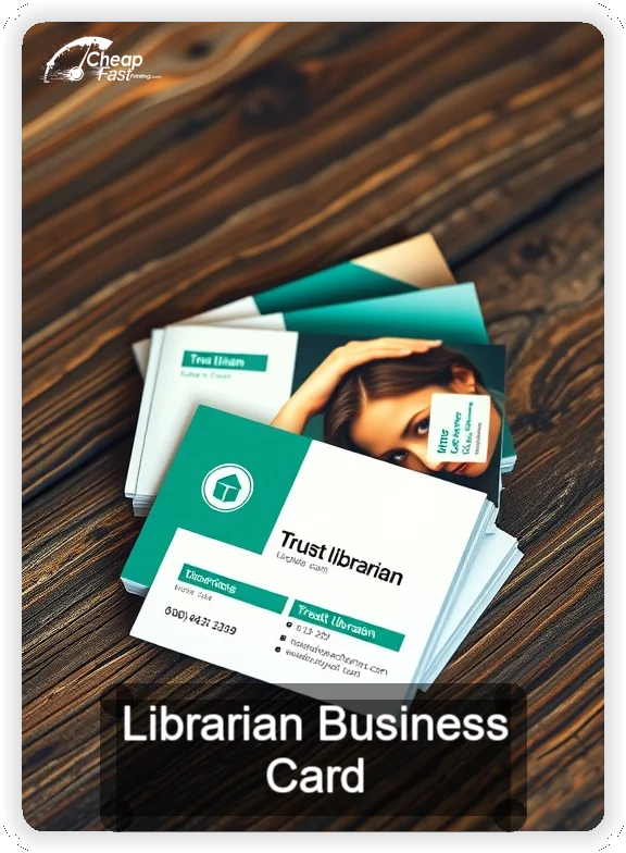 Librarian business card design sample