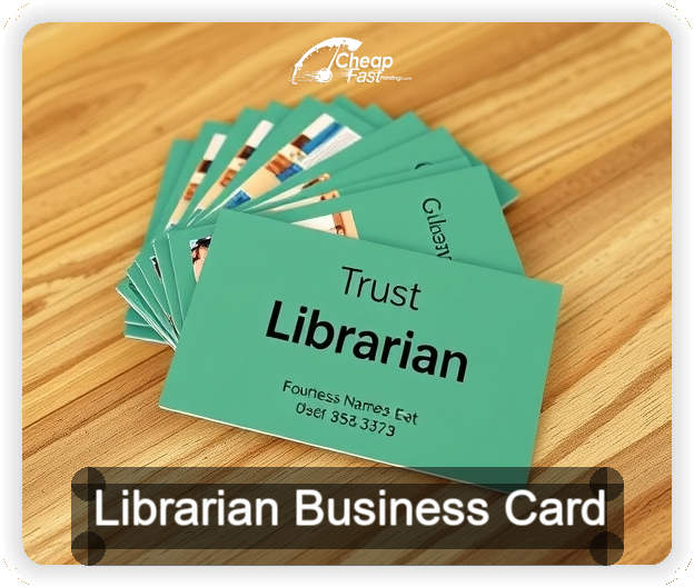 Librarian business card design sample