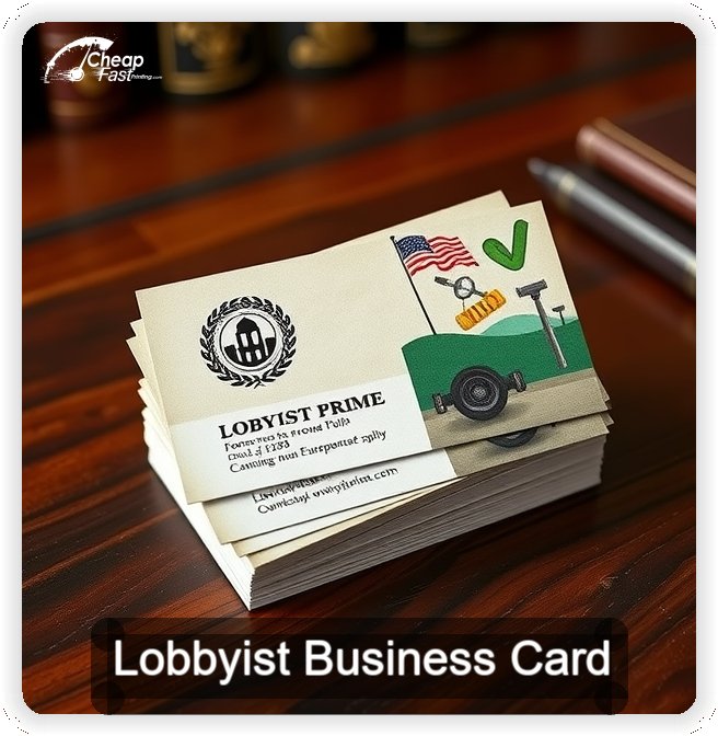 Lobbyist business card design sample