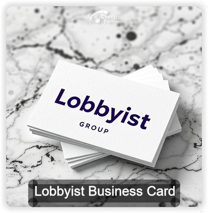 Lobbyist business card design sample