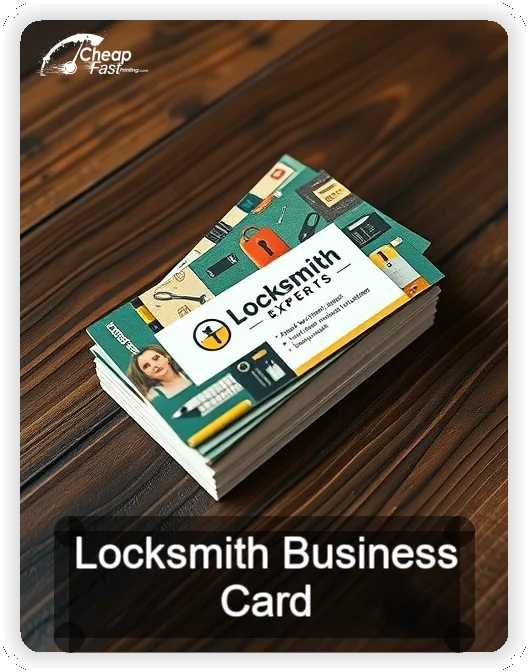 Locksmith business card design sample