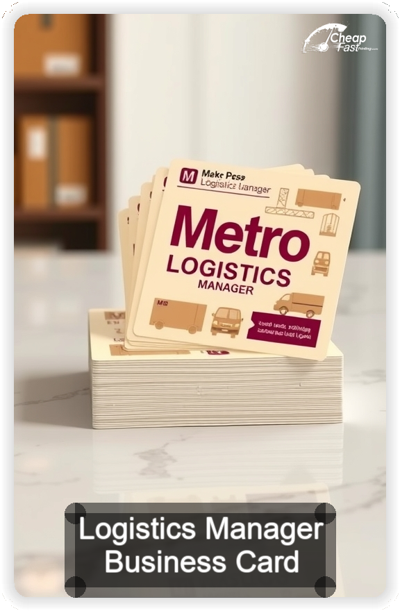Logistics Manager business card design sample