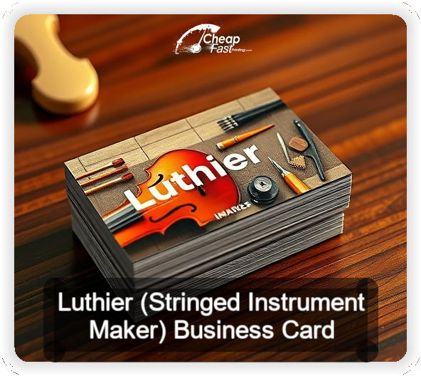 Luthier Stringed Instrument Maker business card design sample