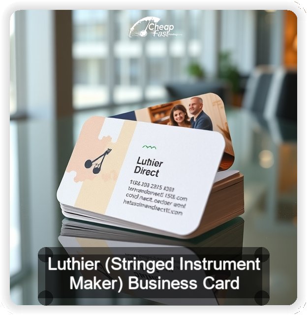 Luthier Stringed Instrument Maker business card design sample