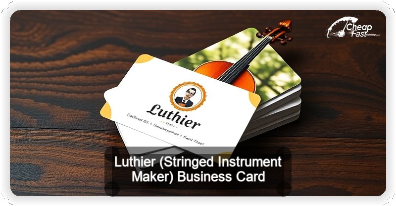 Luthier Stringed Instrument Maker business card design sample