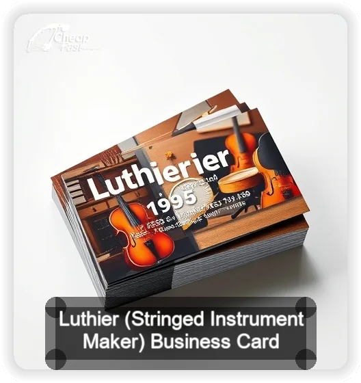 Luthier Stringed Instrument Maker business card design sample