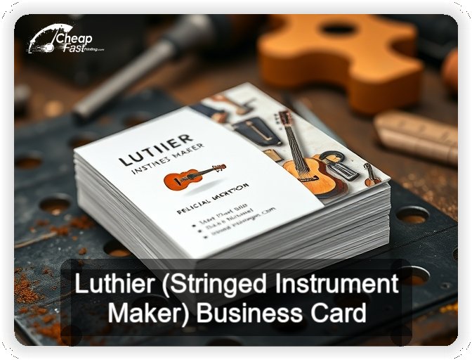 Luthier Stringed Instrument Maker business card design sample