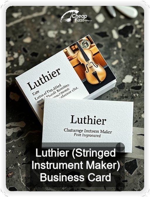 Luthier Stringed Instrument Maker business card design sample
