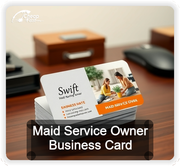 Maid Service Owner business card design sample