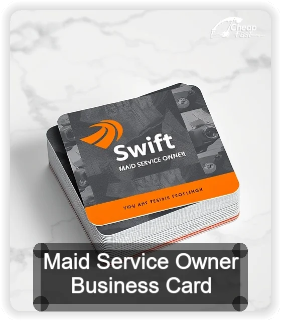 Maid Service Owner business card design sample