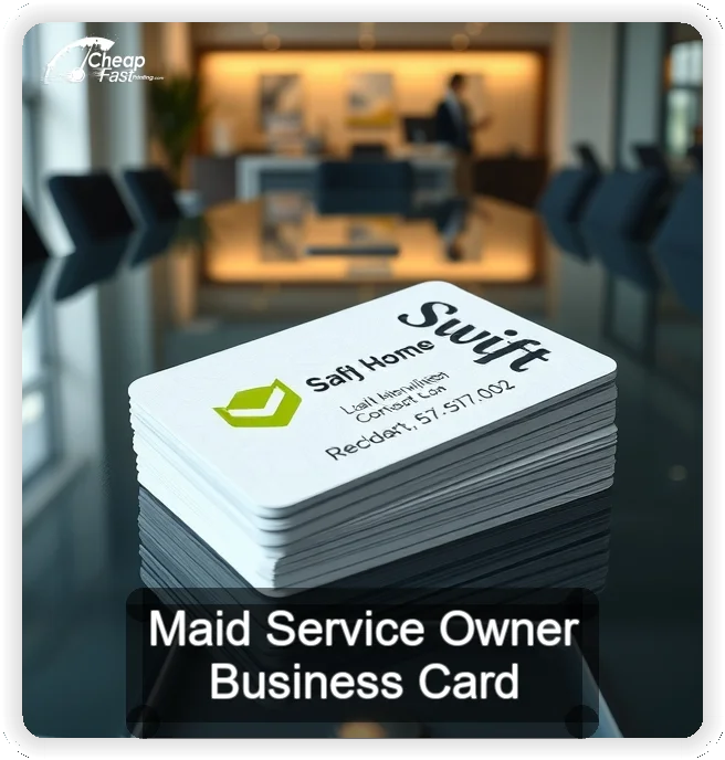 Maid Service Owner business card design sample