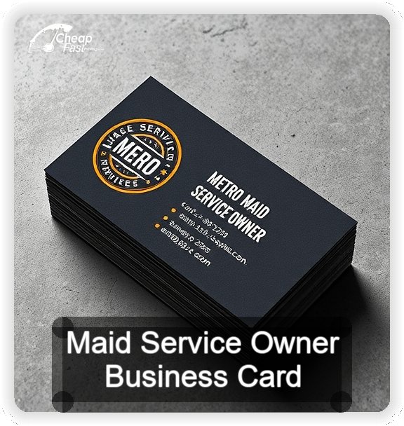 Maid Service Owner business card design sample