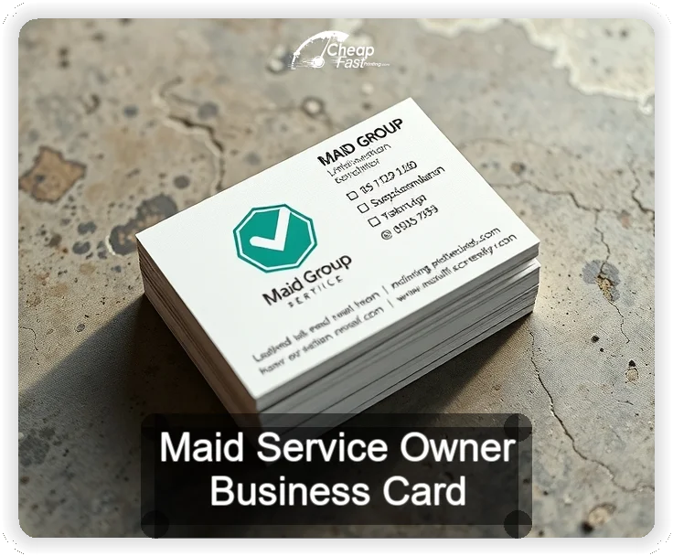 Maid Service Owner business card design sample