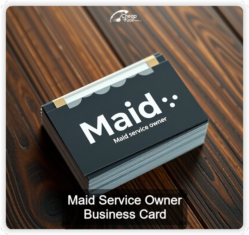Maid Service Owner business card design sample