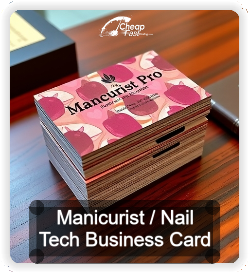 Manicurist Nail Tech business card design sample