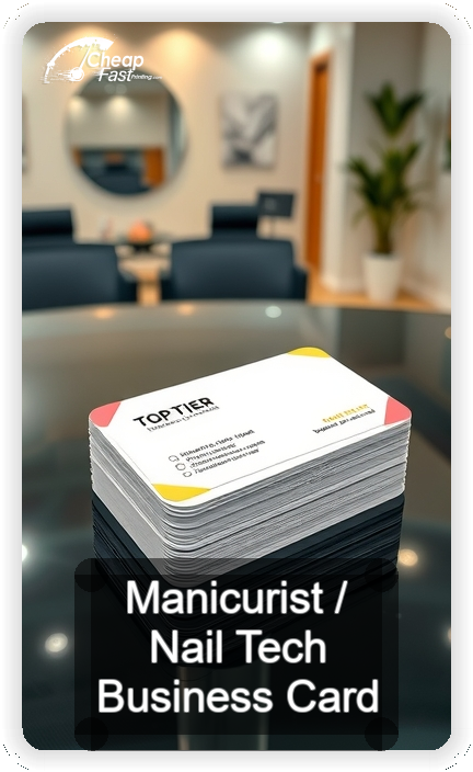 Manicurist Nail Tech business card design sample