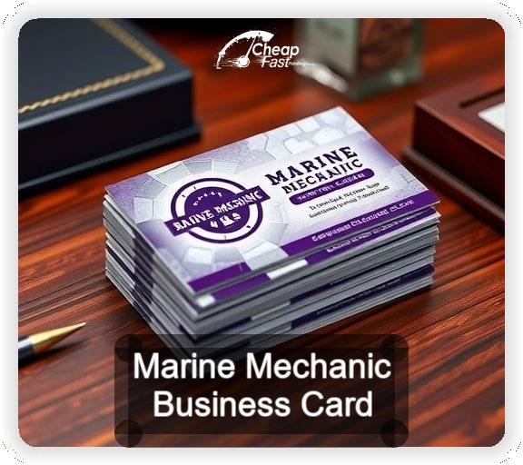 Marine Mechanic business card design sample