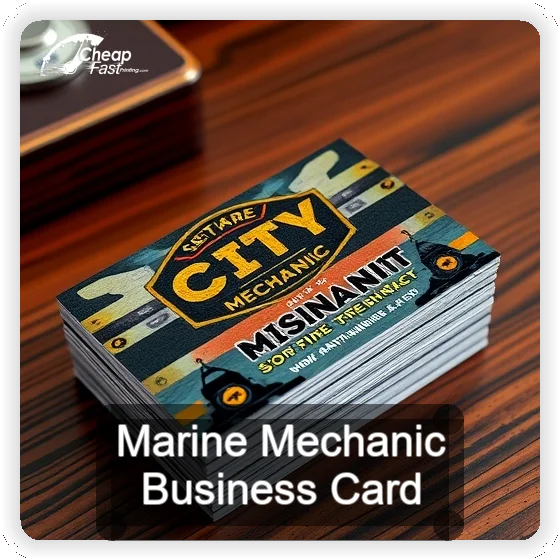 Marine Mechanic business card design sample