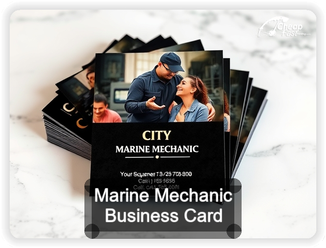 Marine Mechanic business card design sample
