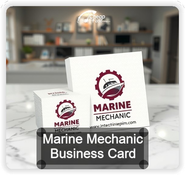 Marine Mechanic business card design sample