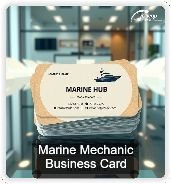 Marine Mechanic business card design sample