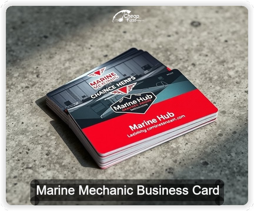 Marine Mechanic business card design sample