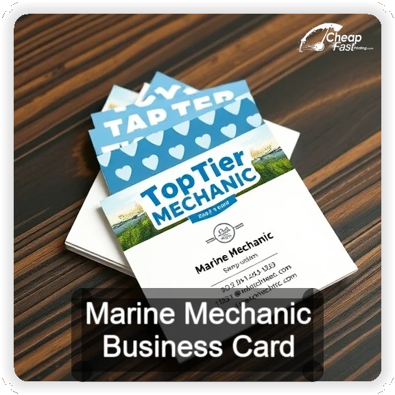 Marine Mechanic business card design sample
