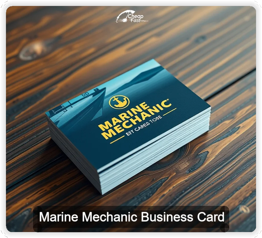Marine Mechanic business card design sample